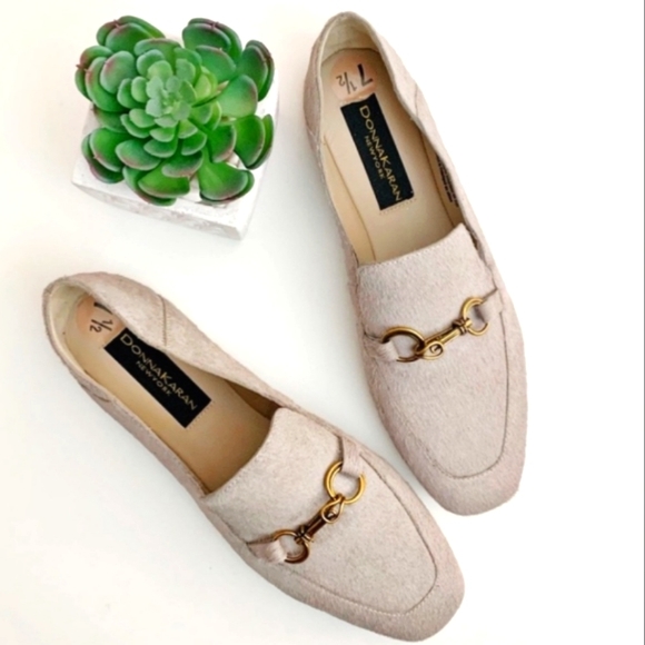 NWT DONNA KARAN New York 'Debz' Drum-Dyed Brazilian Cow Fur Convertible Loafers - Picture 2 of 14